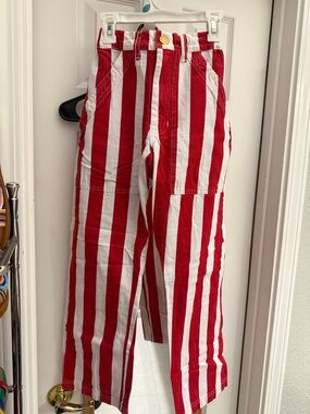 Big Bud Press Red & White Striped Wide-Leg Pants